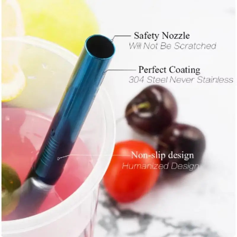 30cm Straws for CUP Reusable Stainless Straws 4Set Colorful Healthy Eco Friendly Drinking Straws for Cocktail Smoothie