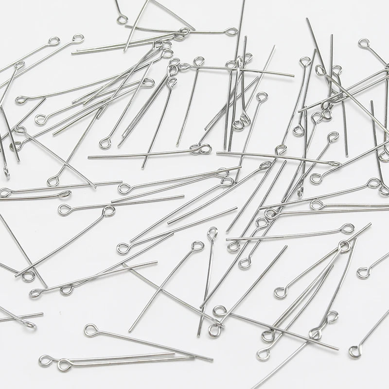 100PCS 2inches (50mm) Copper Flat Head Pins Open Eye Pins For Jewelry Making Basics Findings Accessories
