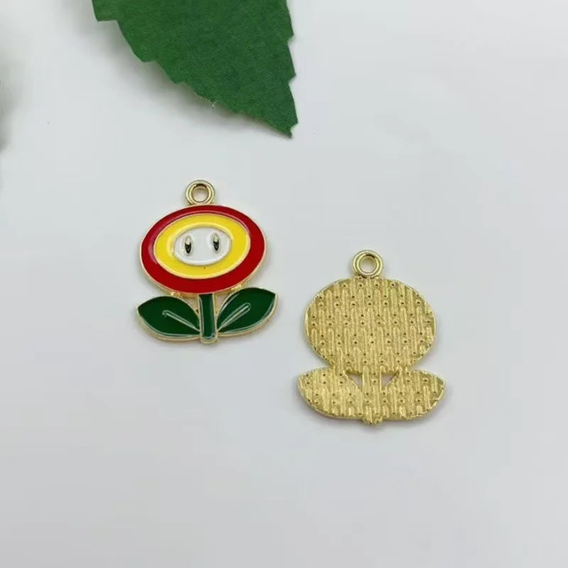 10 pieces/batch of cute cartoon enamel pendants, used for DIY earring jewelry making bracelets earrings handmade accessories