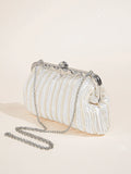 Clutch Purse Evening Bag for Women, Glitter Evening Envelope Handbag With Detachable Chain for Wedding