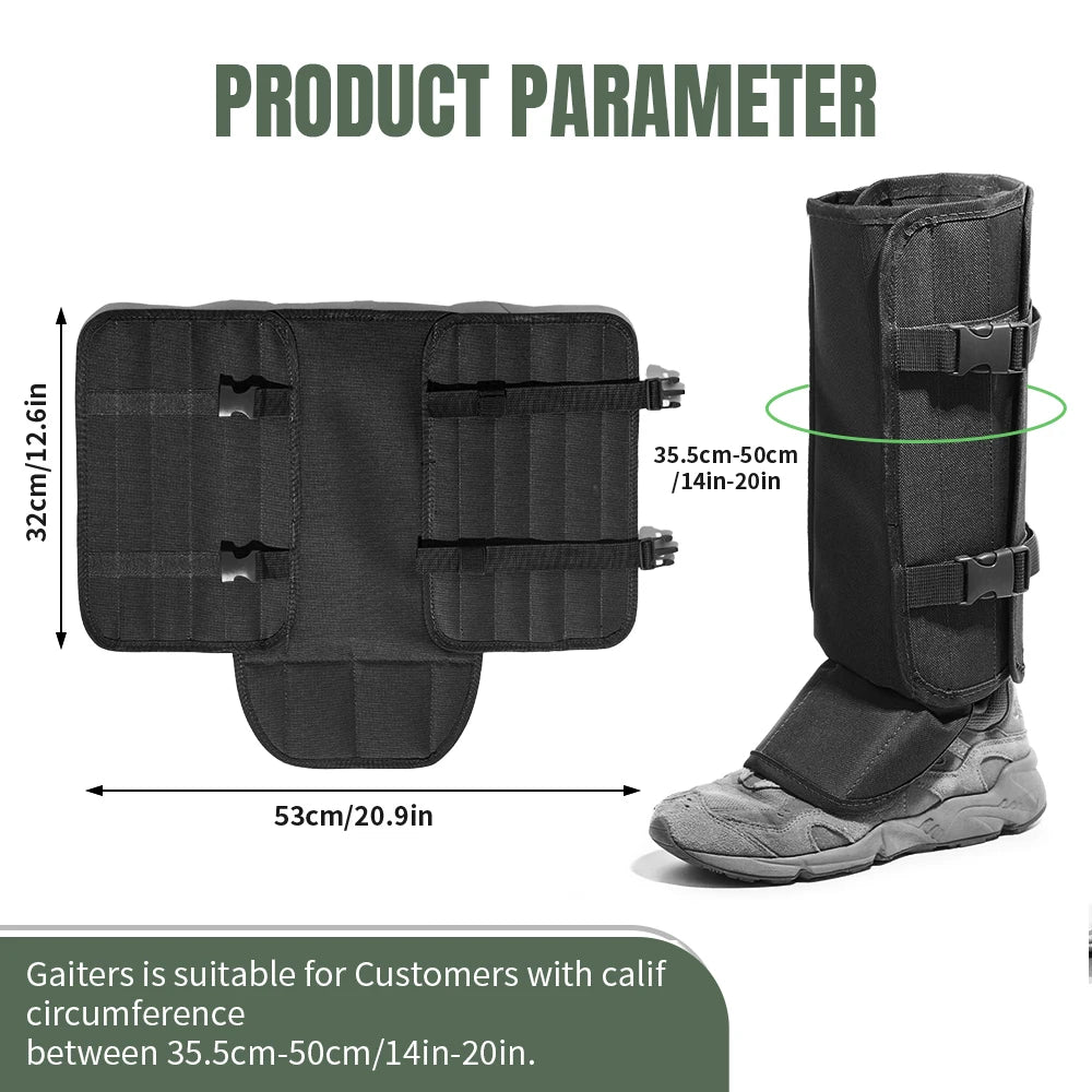 Snake Gaiters Leg Guards, Snake Guards, Adjustable Snake Bite Protection for Lower Legs, Snake Chaps for Men&Women