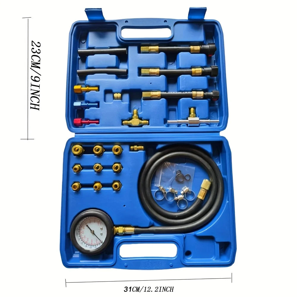 Fuel Pressure Tester Gauge Kit 150PSI Automotive Engine Injector Pump Test Motorcycle Gasoline Gas Injection Manometer Tool Set