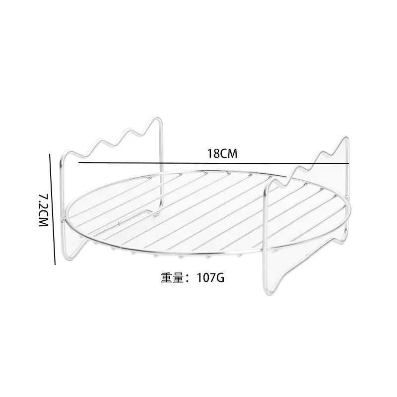 Stainless Steel Double Layer Rack for Air Fryer Rectangular Grill Rack Fish Baking Cake Rack Air Fryer Accessories
