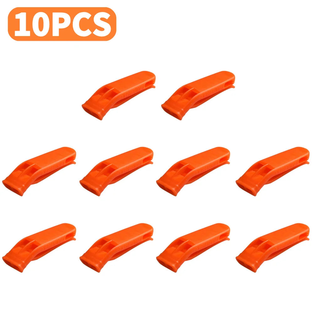 1-50pcs Sports Whistle Multifunction Outdoor Emergency Whistle Double Pipe Rescue Whistle Plastic for Camping Hiking
