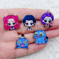 10pcs alloy printed cartoon pendant, DIY jewelry making earrings, keychain accessories