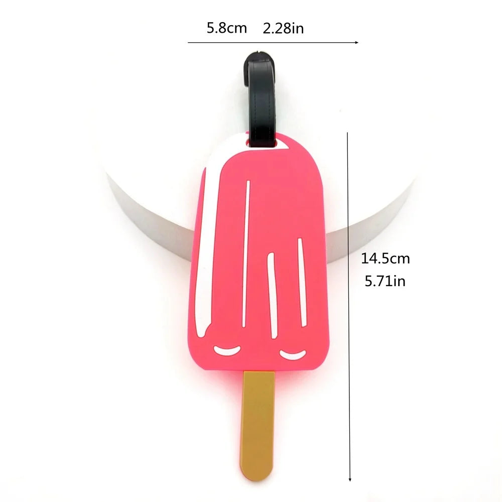 Ice Cream Luggage Tags Cute Luggage Tag for Suitcases Schoolbag Travel Tags Summer Beach Holiday Baggage Tags ID Labels