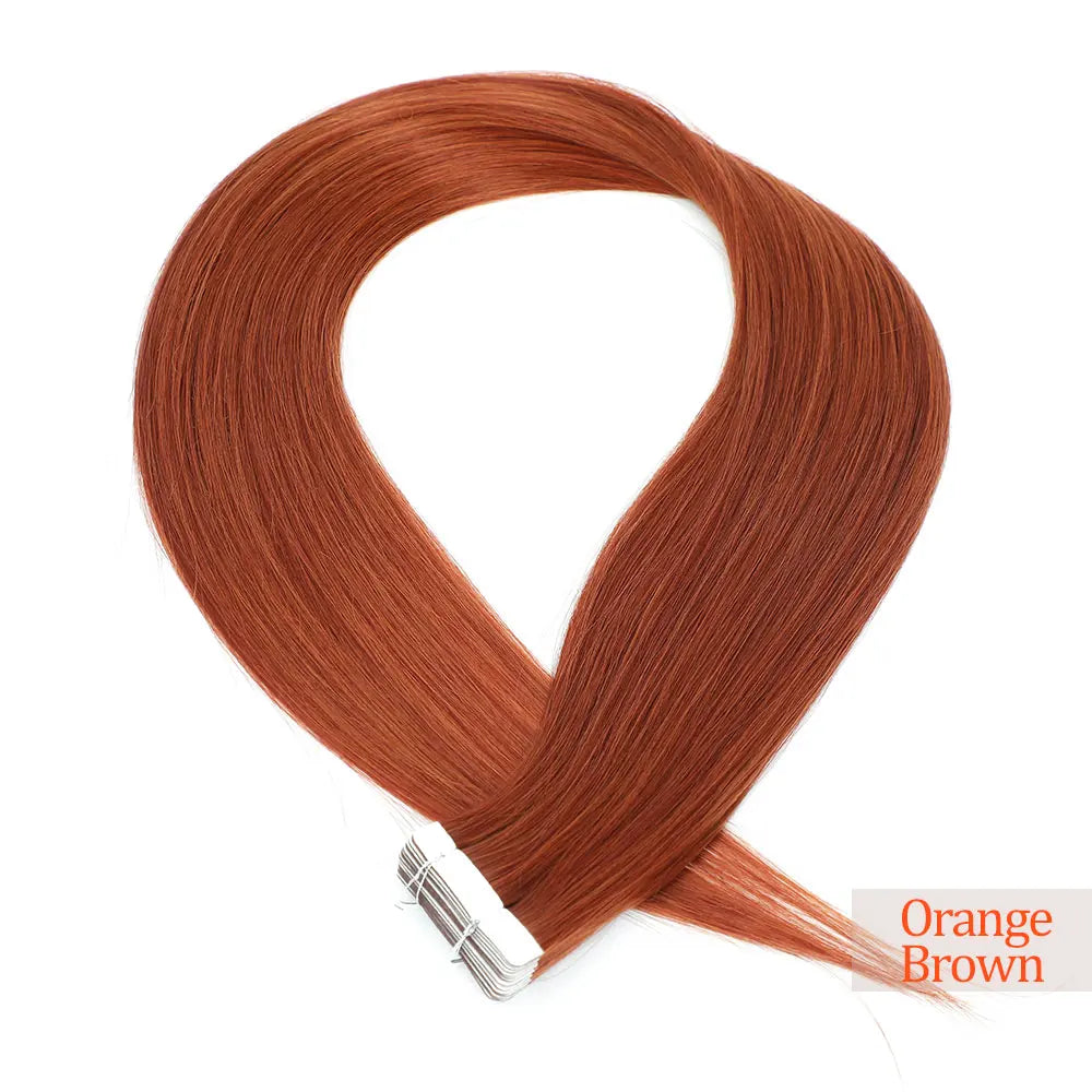 26" Straight Tape In Hair Extensions 20pcs 50 Grams Heat Resistant Fiber Colored Tape In Hair Double Sided Adhesives Hair