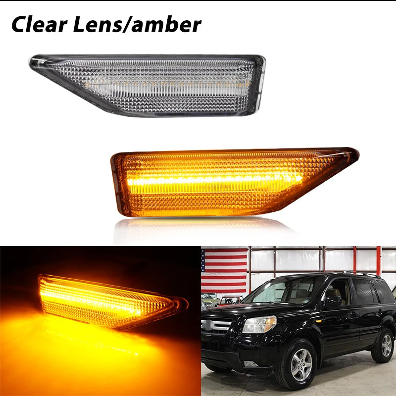 For Honda Element SC Front Bumper Side Marker Indicator Light Amber yellow Turn Signal Lamp/Driving Lights 2009-2010