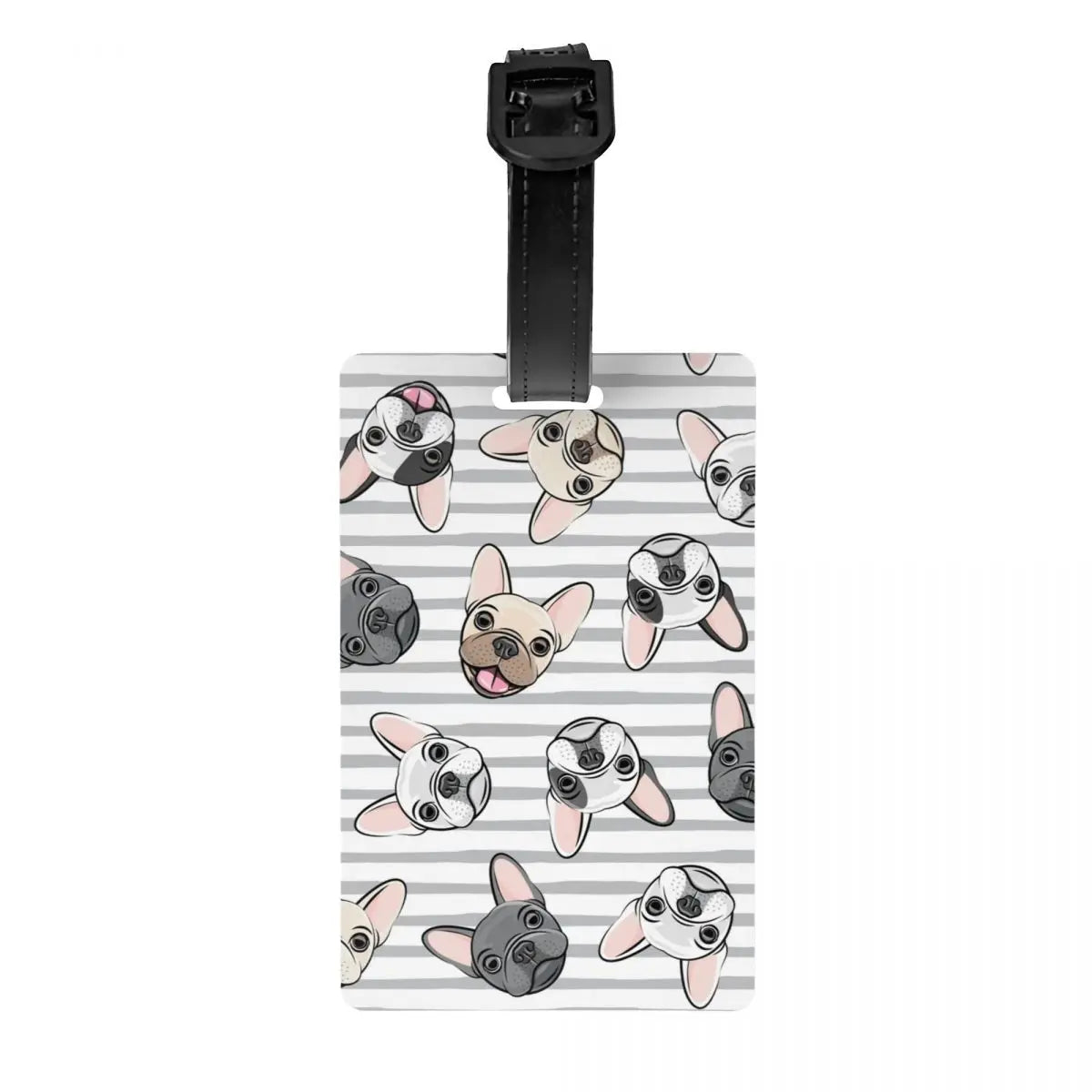 Funny Frenchies French Bulldog Luggage Tag for Suitcases Fashion Dog Animal Baggage Tags Privacy Cover Name ID Card