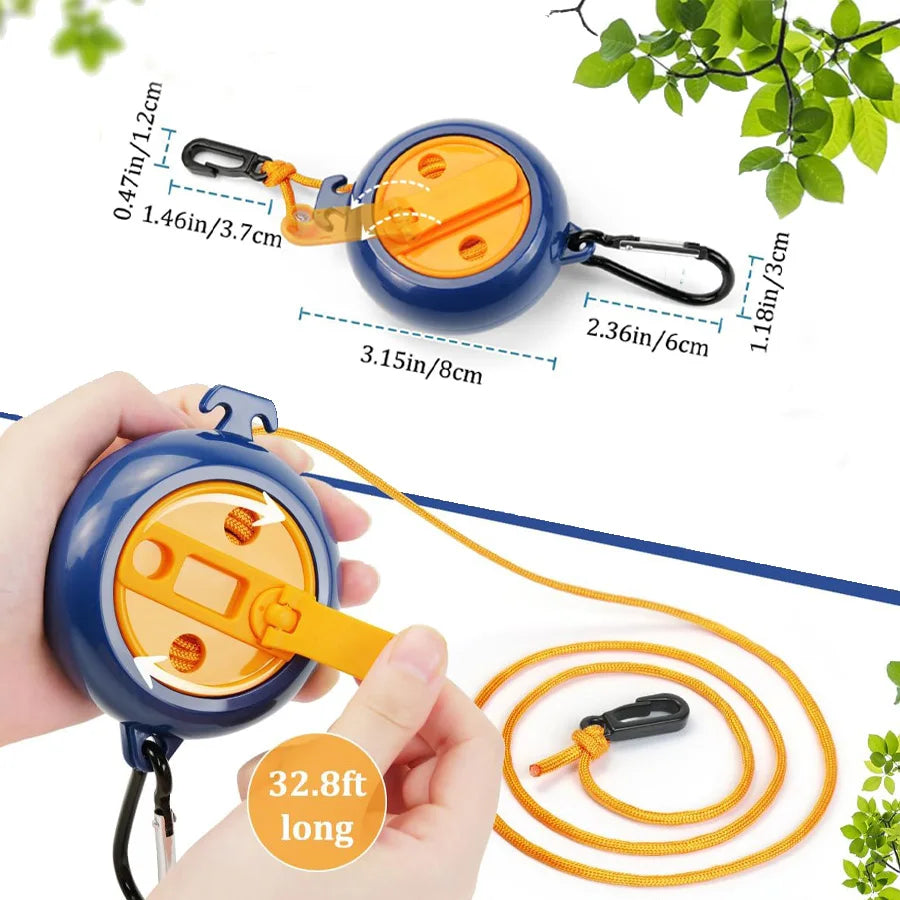 1PC Adjustable Portable Clothesline, Retractable Outdoor Travel Clothes Line for Camping, Hiking and Indoor Use