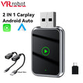 VR Robot 2 IN 1 Car Android Auto Dongle Plug&Play Wiress Carplay Adapter WIFI Bluetooth 5.0 Fast Connection Smart AI Box