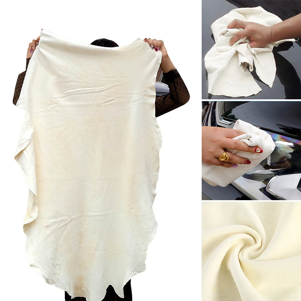 Car Cleaning Cloth Deerskin Leather Towel Drying Car Leather Cloth Super Absorbent Oil Tanned Washing Towels Clean Accessorie