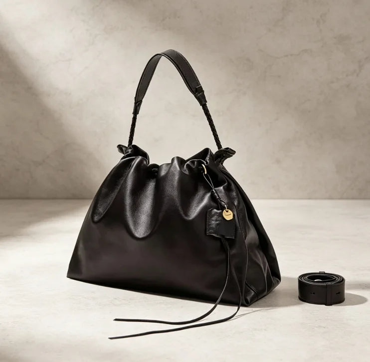 S New Commuting Shoulder Bags Women's Handbags Large Capacity Tote Bags Fashionable and Simple Drawstring Bags Popular for Women
