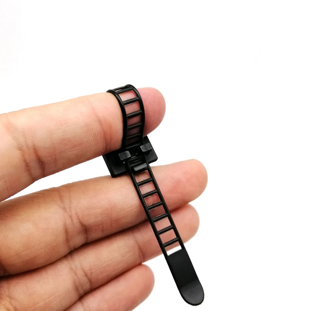 10pcs Adjustable Self Adhesive Cable Clamp Clips Wire Cord Power Line Holder Management Organizer Ties Fixer Trim Wrap