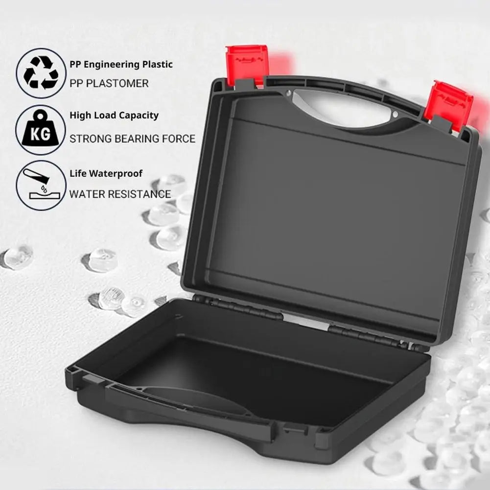 Waterproof Hardware Tool Box Portable Plastic Tool Organizer Storage Case for Outdoor Indoor Garage Equipment Tool Case