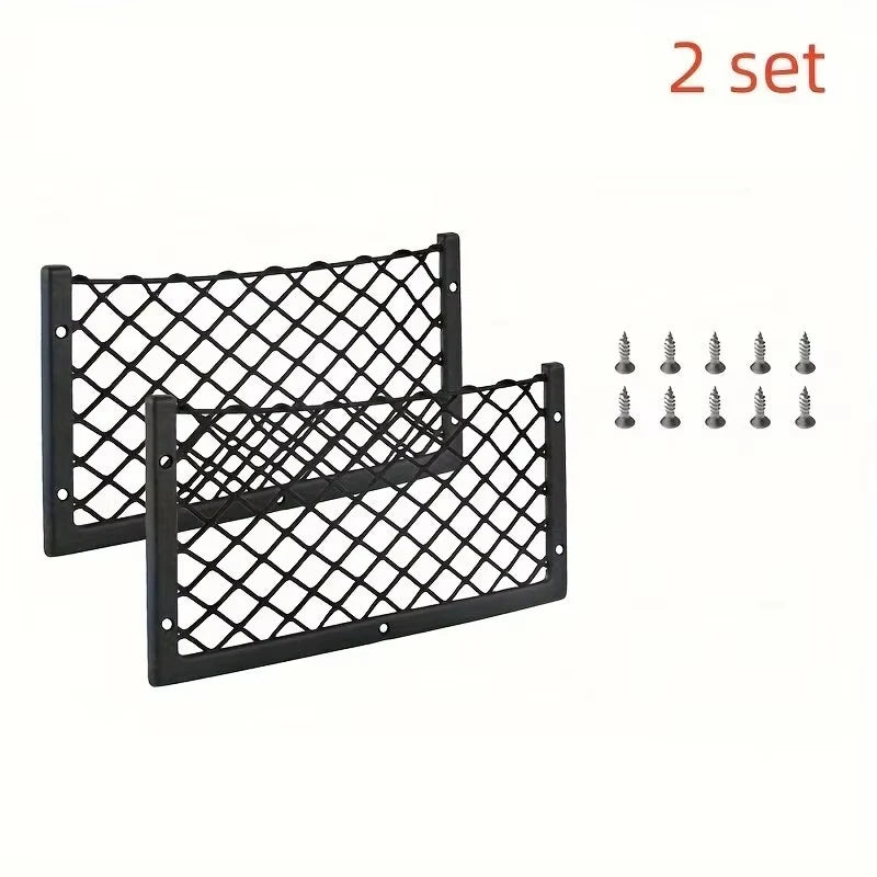 1/2/3pcs Car Mesh Bag Holder Car Storage Mesh Bag with Frame Car Mesh Storage Bag