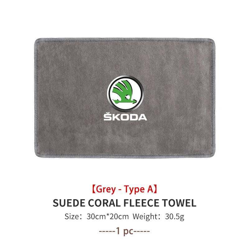 Auto Wash Towel Car Cleaning Drying Care Cloth Car Wash Towel For Skoda Kamiq MK3 Roomster Rapid Kodiaq Karoq Fabia Enyaq