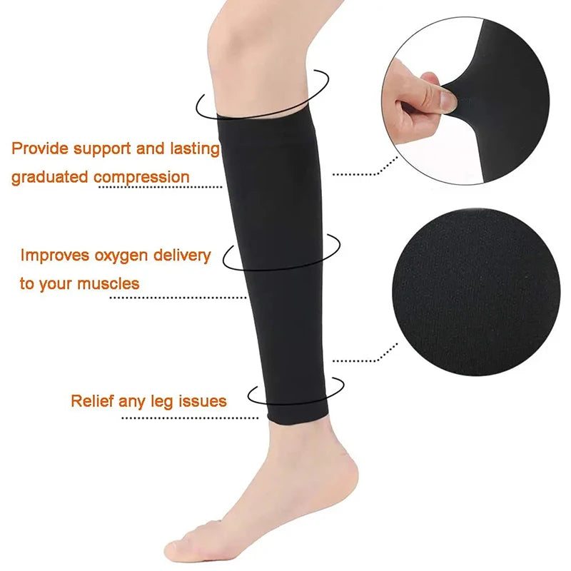 1pair Women Compression Socks Slimming Sock Men Outdoor Sports Prevent Calf Soreness Pressure Calf Stocking Sock
