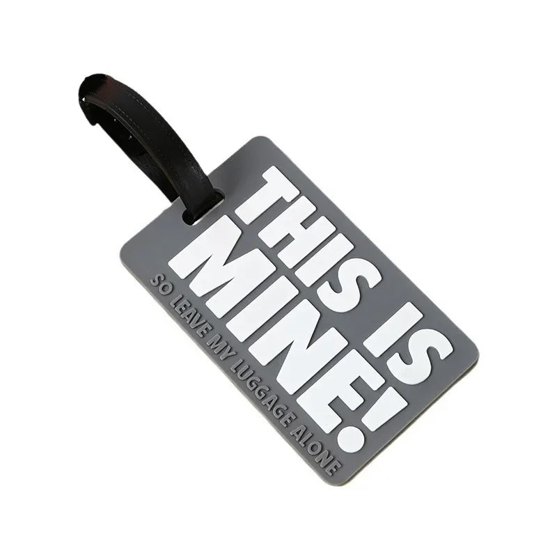 Soft PVC Luggage Tag Fashion Letter Printed Travel Tags Men Women Suitcase Name Tag Airplane Labels Bag Tags Travel Accessories