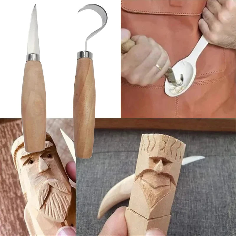 Wood Carving Tools Woodcarving Knife Chisel Woodworking Hand Tool DIY Spoon Carving Knife Woodcarving Tools Carving Knife