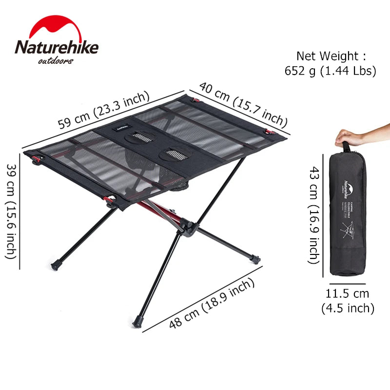 Naturehike Camping Table Folding Table Lightweight Portable Tourist Table Outdoor Foldable Picnic Table Beach Fishing Tables