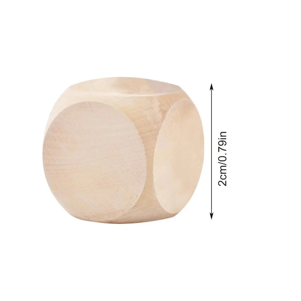 5Pcs Sided Blank Wood Dice Party Family DI Y Games Printing Engraving Kid Toys