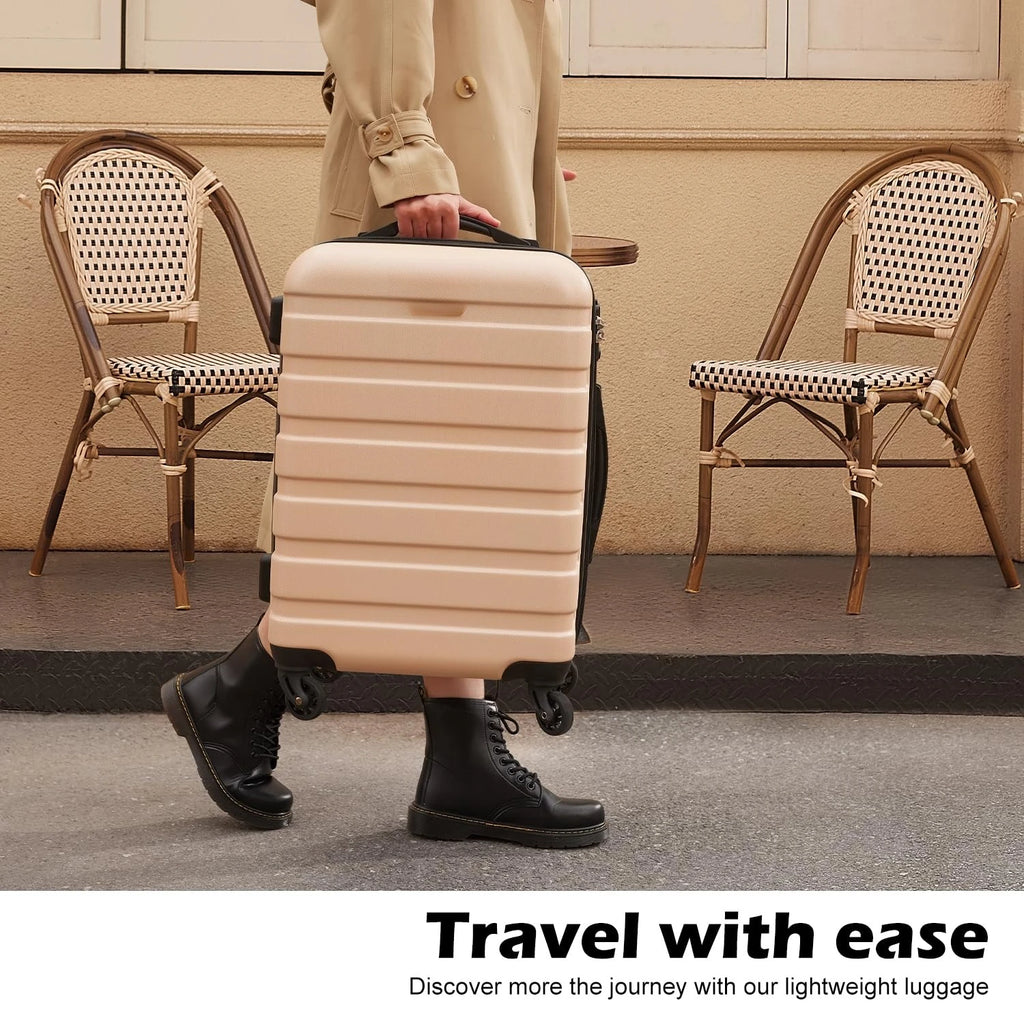 3 Piece Lightweight Durable Hardshell Luggage Set 360° Spinner Wheels TSA Approved Lock Suitcases, Customize
