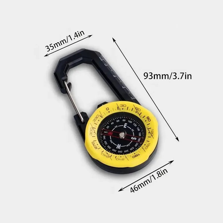Portable Luminous Compass Carabiner Mini Survival Directional Tool for Outdoor Hiking Camping Mountaineering Survival Kids Gift