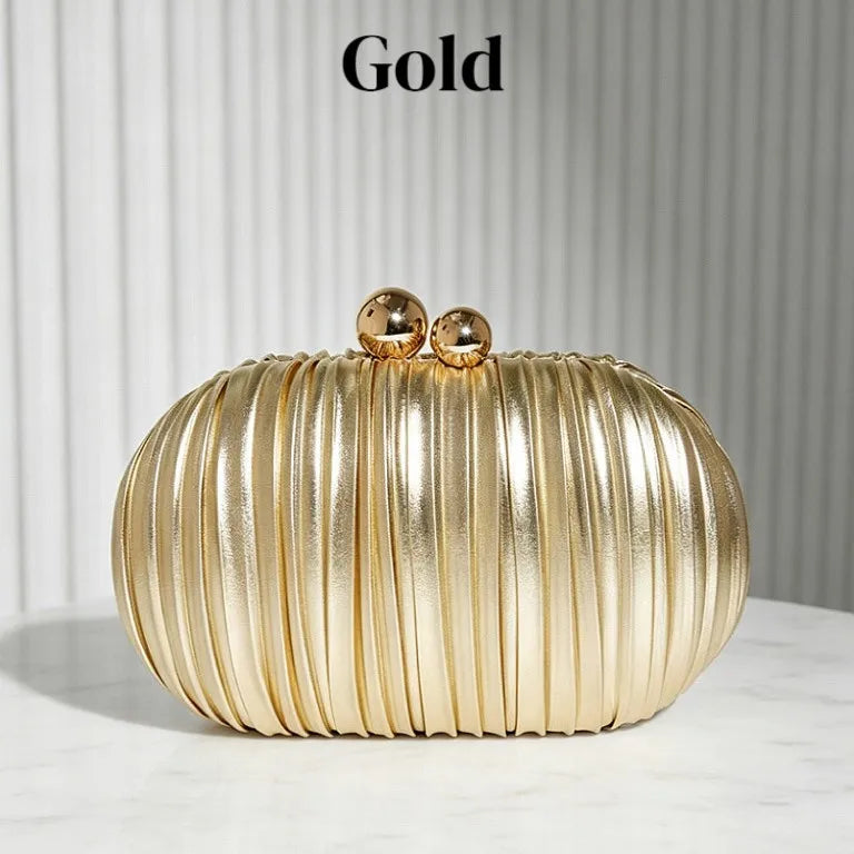 High-End Pleated Evening Bag Polyester Party Banquet Dress Bag Luxury Folded Clutch for Women