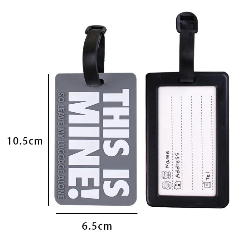 Soft PVC Luggage Tag Fashion Letter Printed Travel Tags Men Women Suitcase Name Tag Airplane Labels Bag Tags Travel Accessories