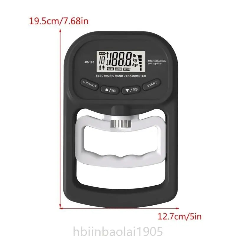 Grip Strength Tester Hand Grip Dynamometer Handhelds Digital Grip Measurement Meter Device Trainer Power 396lbs/180kg