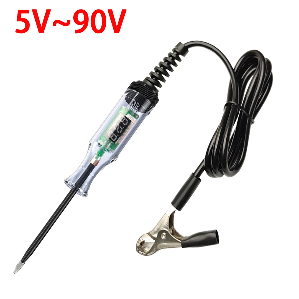 6V-24V 5V-90V Circuit Tester Digital Test Lamp Probe Pen Lamp Automotive Truck Voltage Circuit Test Pen Automotive Repair Tool
