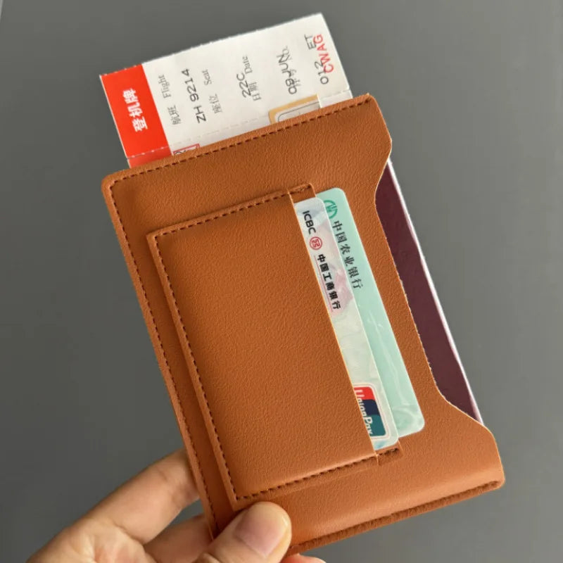 1PCS Double leather Passport Travel Antiskimming Blocking Wallet Cover Case Blocking Card Wallet Credit Card Holder