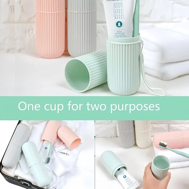 Travel Portable Toothbrush Cup Mouthwash Cup Travel Toiletries Storage Cup Dental Kit Box Toothpaste Storage Box