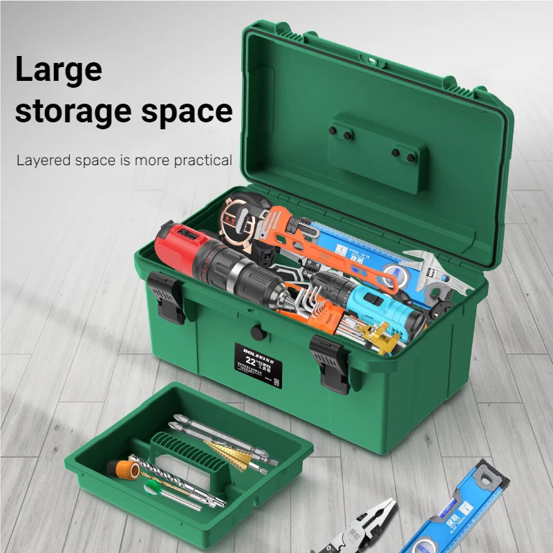 Portable Plastic Tool Box Waterproof Professional Multifunctional Electrician Storage Protective Shockproof Suitcase Tool Box