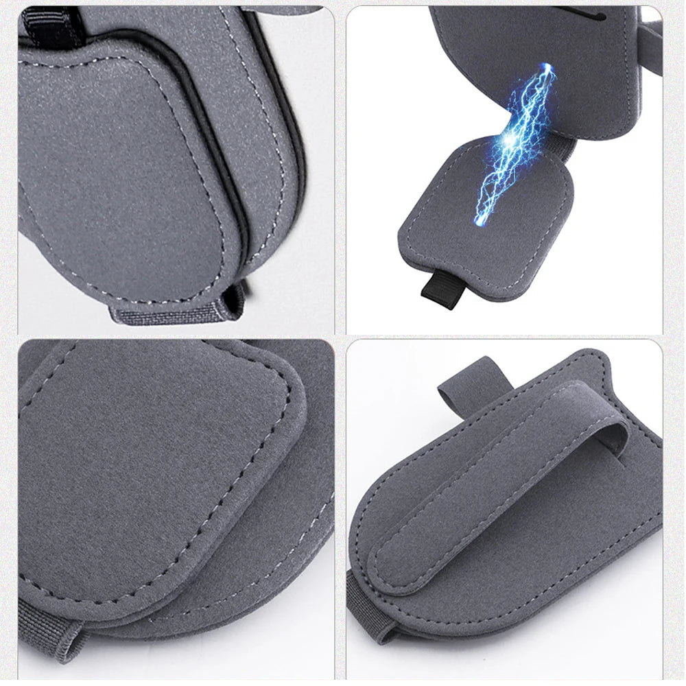 Magnetic Car Sunglasses Holder Sun Visor Glasses Clip PU Eyeglasses Hanger Portable Ticket Card Clip Auto Accessories