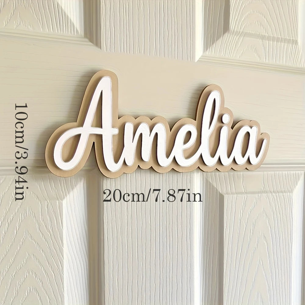 [2D Plane]1pc customized personalized signs, apartment number signs, nursery wall name signs, bedroom name wooden signs