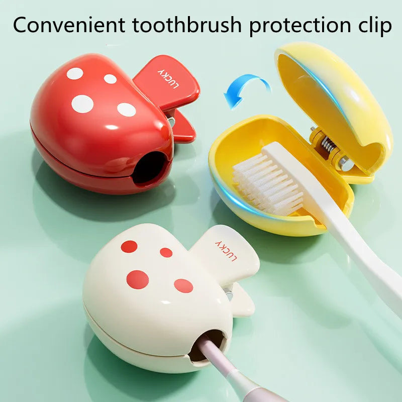 Travel toothbrush cover Dust-proof mushroom toothbrush head protective clip Household outdoor protective cap