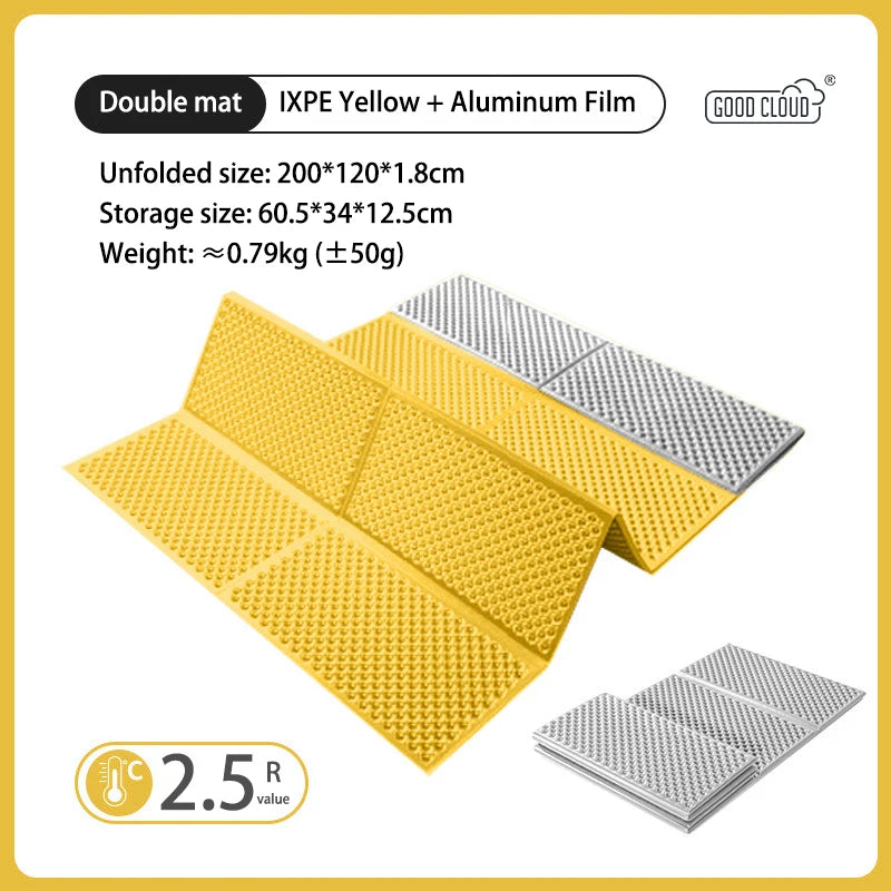 IXPE Aluminum Film Egg Nest Mat Foldable Waterproof Camping Mat for 1-2 Person Hiking Travel Backpacking Widen Tent Sleeping Pad
