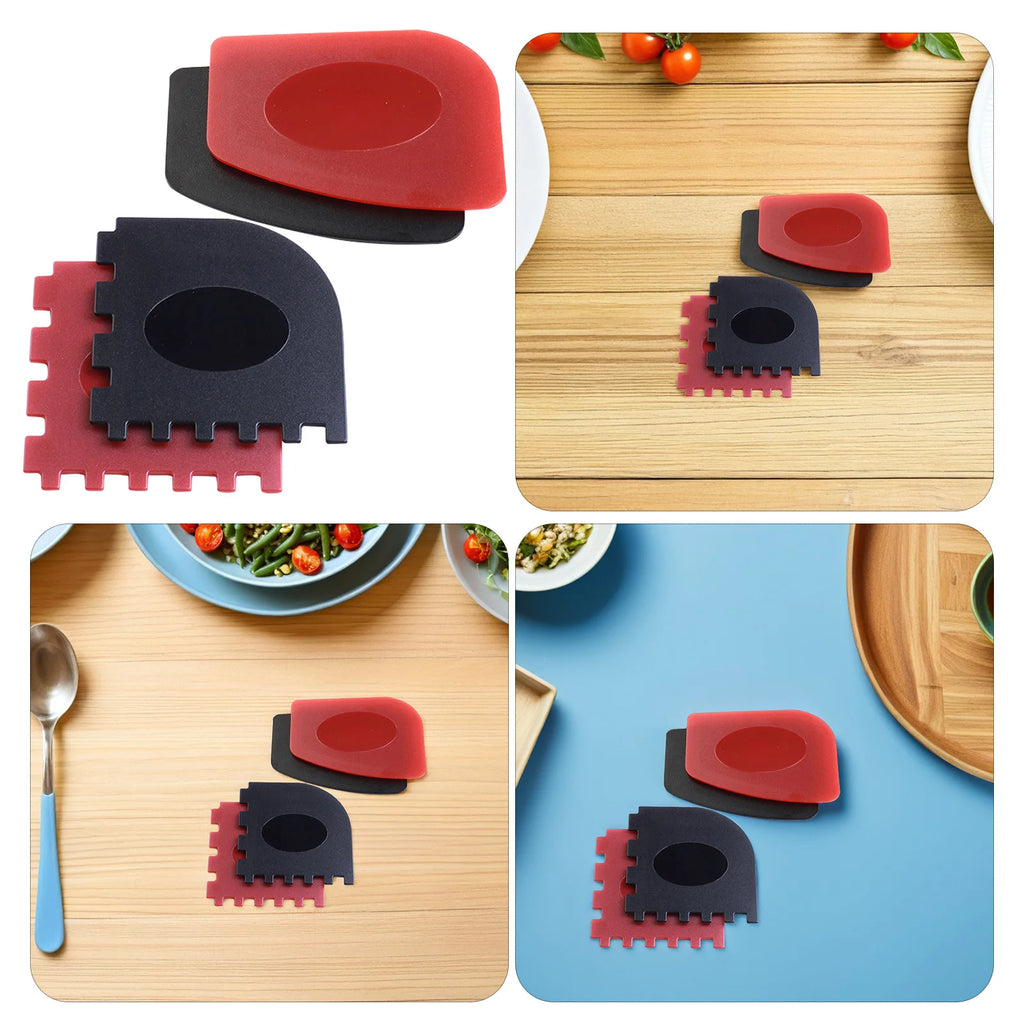 4pcs Grill Pan Scraper – Anti-Slip Ergonomic BBQ Cleaning Tool Set / 4 grattoirs de poêle et grill – Ensemble d'outils de nettoyage BBQ ergonomiques