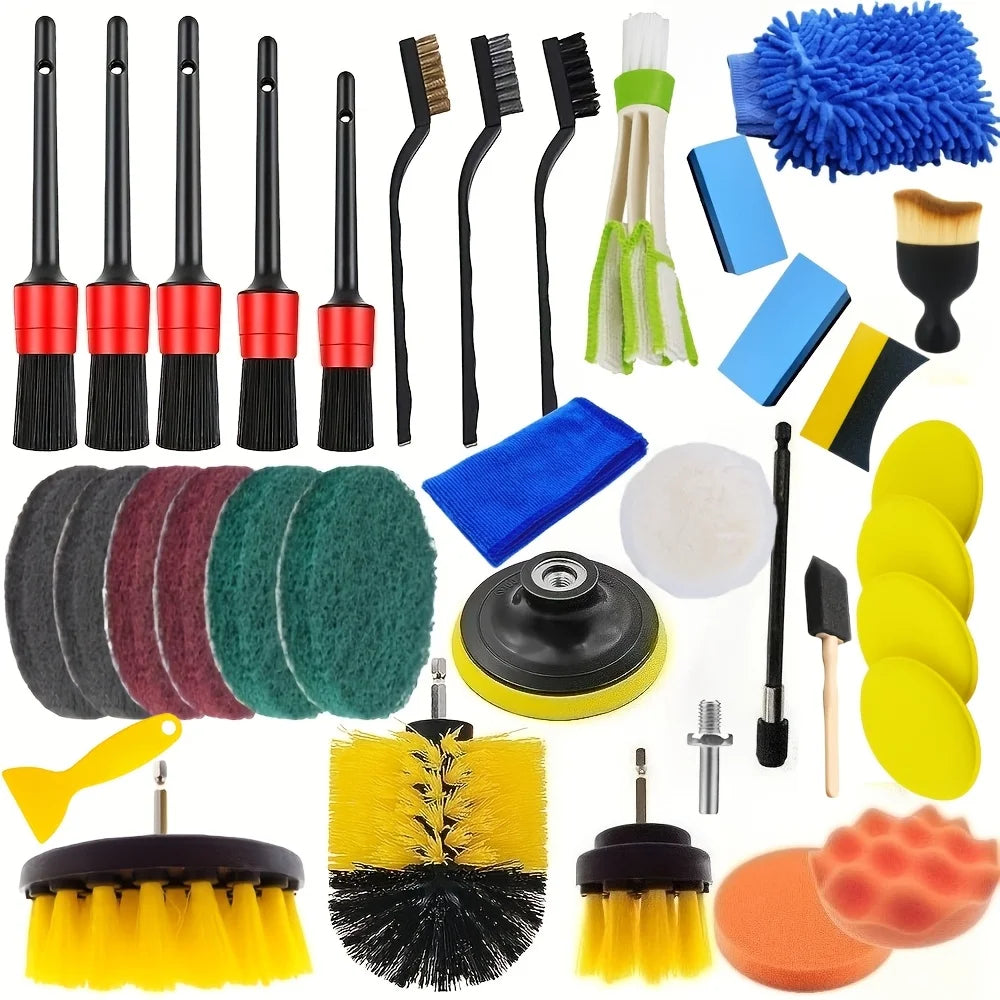 New Car Detailing Brush Set The Ultimate Auto Cleaning Kit for Vents Gaps Maintenance Car Air Outlet Detail Clearance Brush