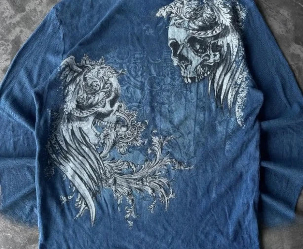 Y2K Southpole Long-Sleeved Tops New Man American Japanese Harajuku Pure Cotton T-shirt Shirt Fashion Clothes