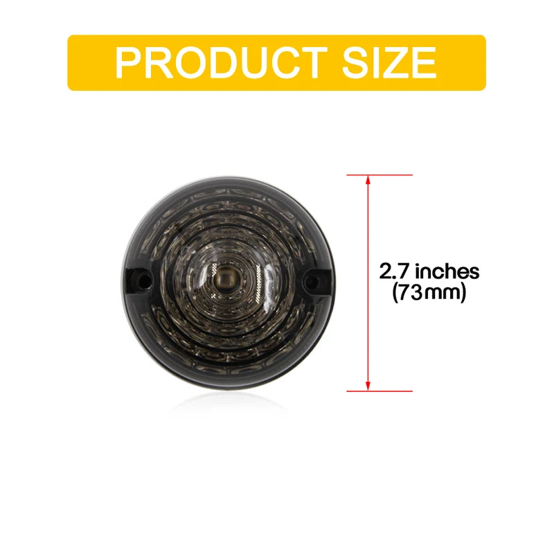 2Pcs Waterproof Smoked Lens 73mm Round Red Lamp Tail Brake Stop Light For Land Rover Defender 90/110 1983-2016