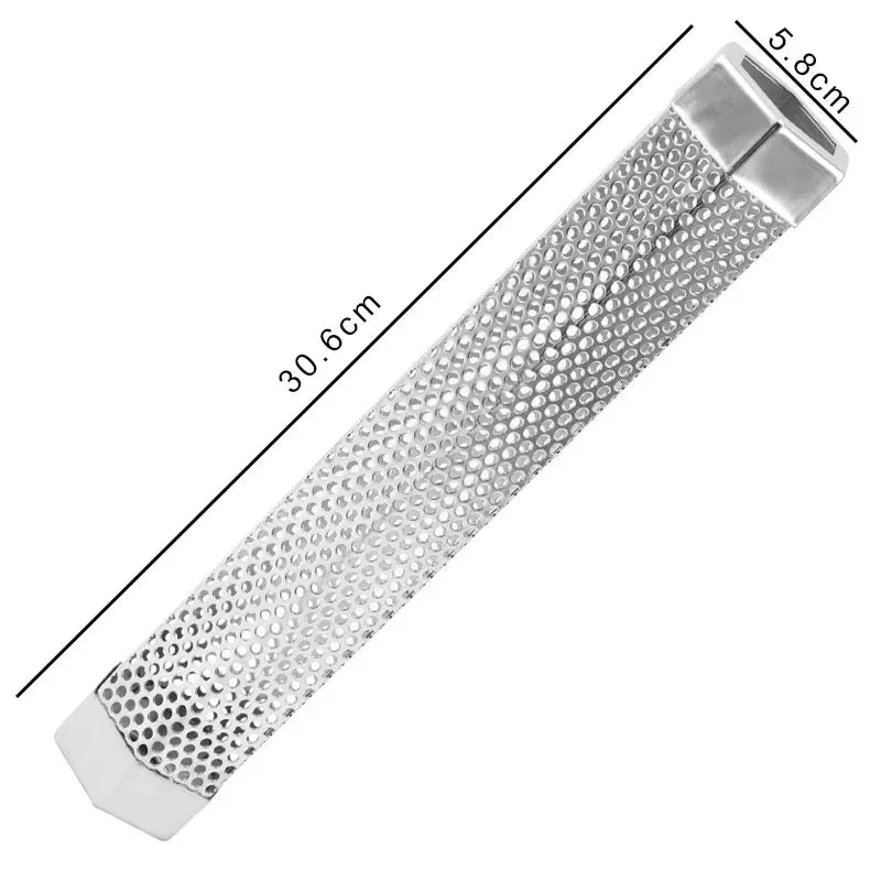 BBQ Stainless Steel Perforated Mesh Smoker Tube Filter Gadget Hot Cold Smoking  BBQ Smoked Spice Tube