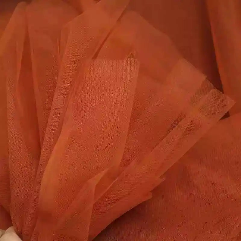 Burnt Orange Soft Tulle Fabric - Wedding Decor Curtains, Chair Covers, Tutu Skirts & DIY Crafting Mesh Material