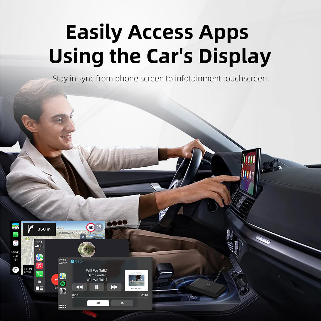 Wired To Wireless Android Auto Adapter with Ambient Light Plug and Play Convert OEM Radio USB Plug & Play Support 5GWIFI&BT5.0