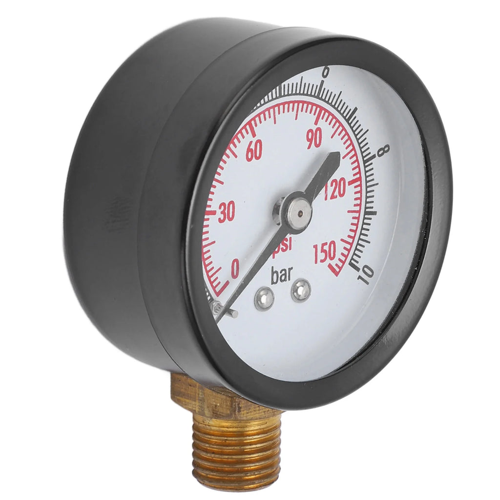 Pressure Gauge Vertical Pressure Meter Liquid Monitoring Measurement 0‑10 Bar 0‑150 Psi G1/4in Connection