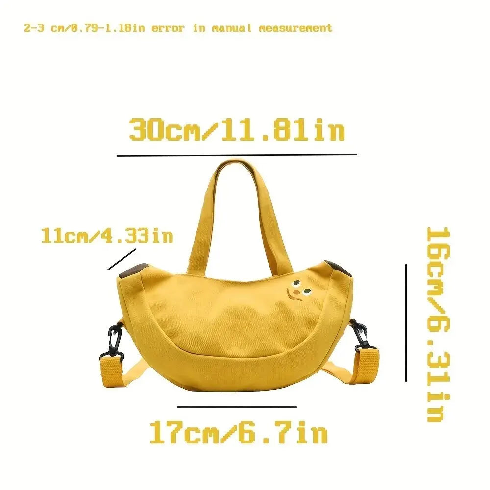 1pcs New Cartoon Canvas Crossbody Storage Cute Fruit Shoulder Bag
