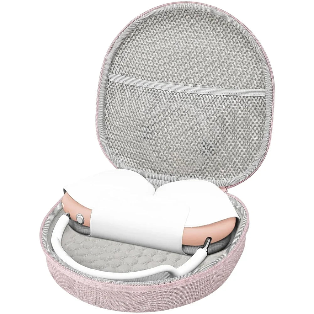 Silicone Ear Pad Cover Set with Dedicated For AIRPODS Max Storage Case Featuring EVA Hard Shell and Soft Interior Lining