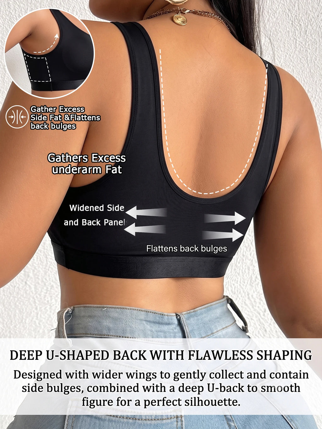 Thin Cup Plus Size Women Bra Full Cup Wireless Front Closure Lingerie Side Support Solid Basic Daily Comfortable Bra